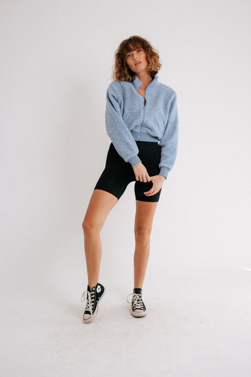 Seize The Day Fleece Jacket// Blue